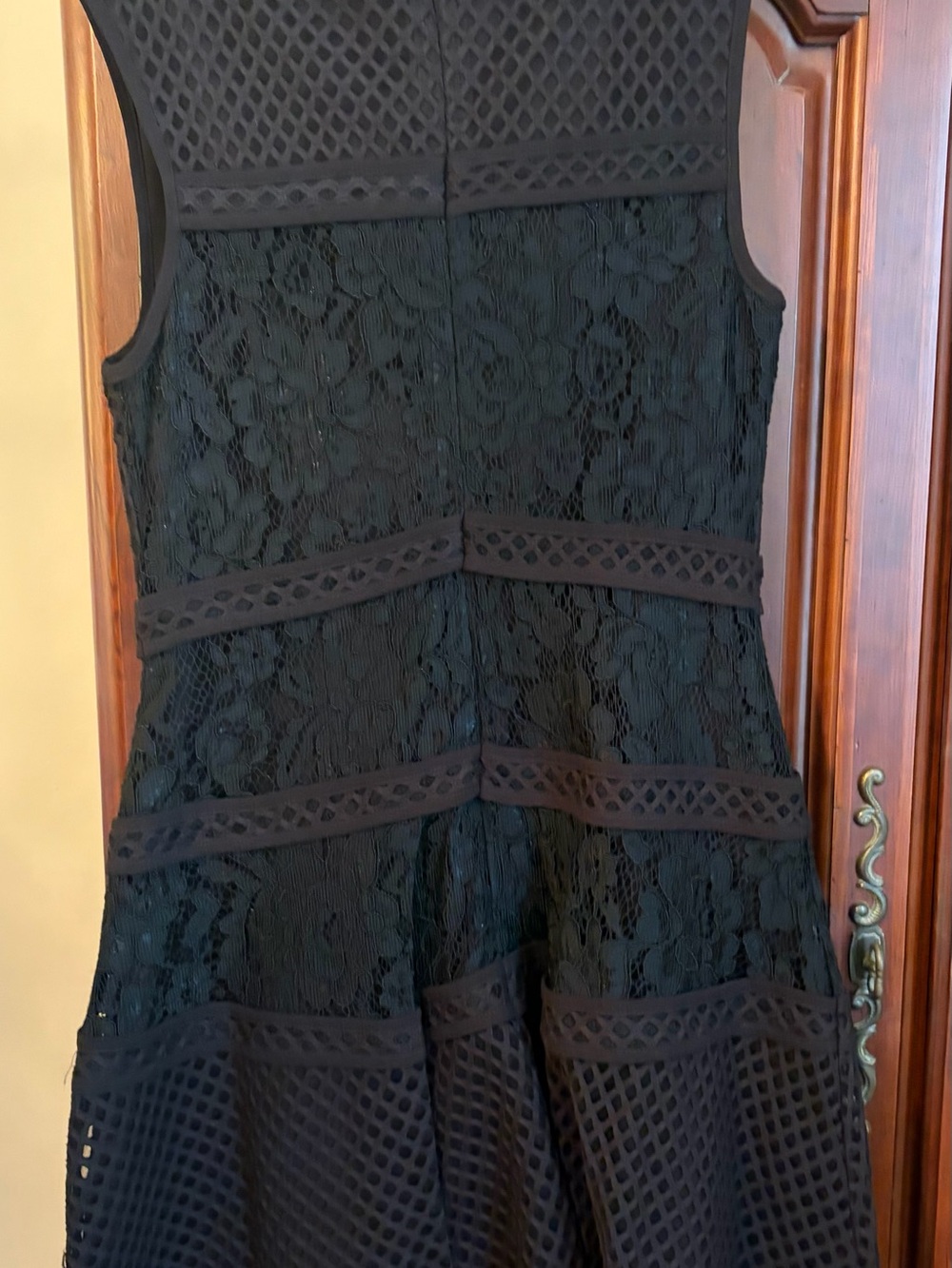 Aqua Black Polyester Top with Label Detail